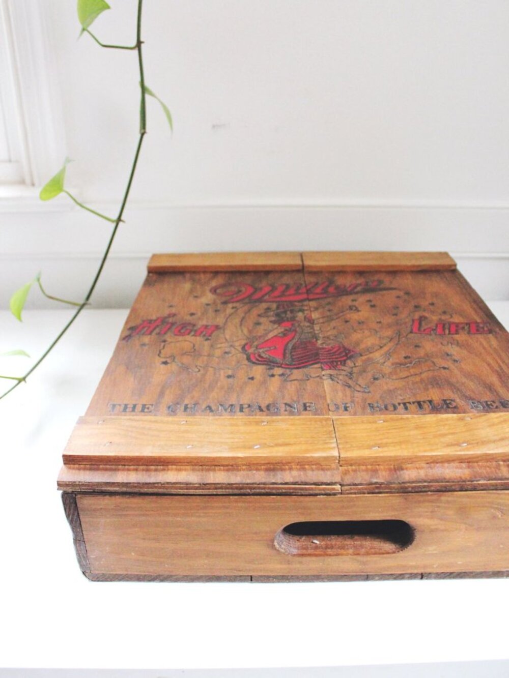 Vintage Miller High Life Wooden Cabinet Wall Hanging Crate Box Storage - Picture 5 of 10